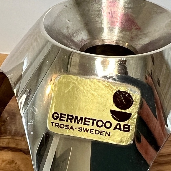 MCM AS Solingen Germany Candle Holders Brushed Steel Tripod Atomic 2 Set EUC - Picture 5 of 15